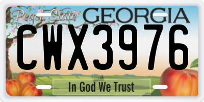 GA license plate CWX3976