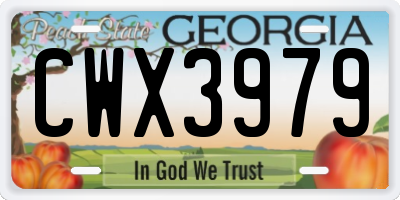 GA license plate CWX3979