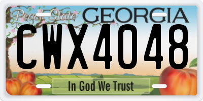 GA license plate CWX4048