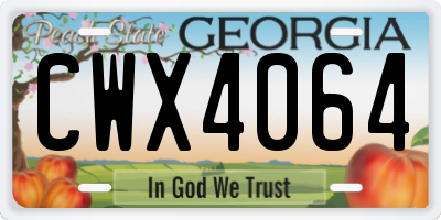 GA license plate CWX4064