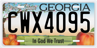 GA license plate CWX4095