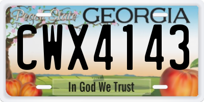 GA license plate CWX4143