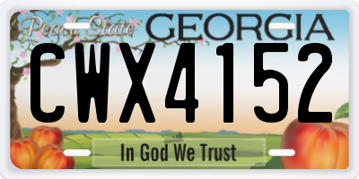 GA license plate CWX4152