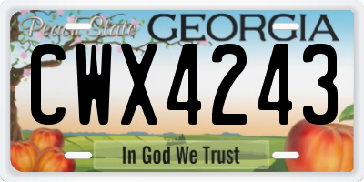 GA license plate CWX4243