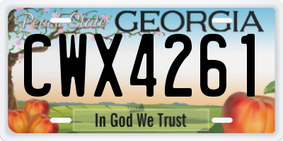 GA license plate CWX4261