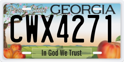GA license plate CWX4271