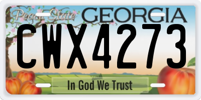 GA license plate CWX4273