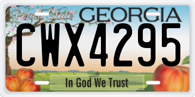 GA license plate CWX4295