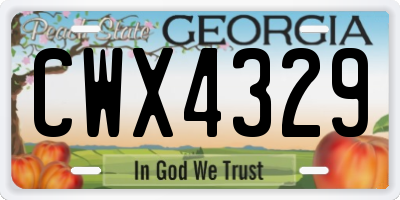 GA license plate CWX4329