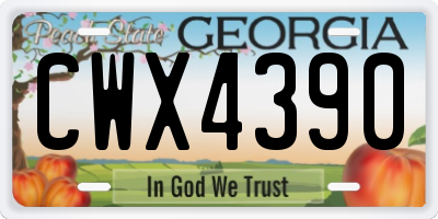 GA license plate CWX4390