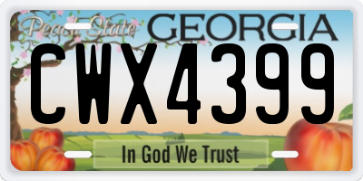 GA license plate CWX4399