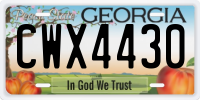 GA license plate CWX4430