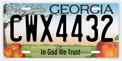 GA license plate CWX4432