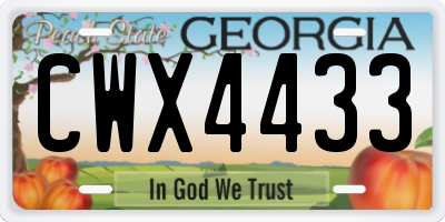 GA license plate CWX4433