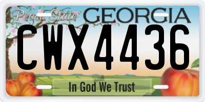 GA license plate CWX4436