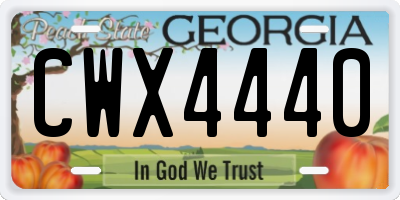 GA license plate CWX4440