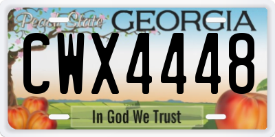 GA license plate CWX4448