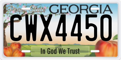 GA license plate CWX4450