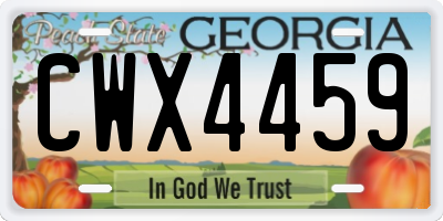 GA license plate CWX4459