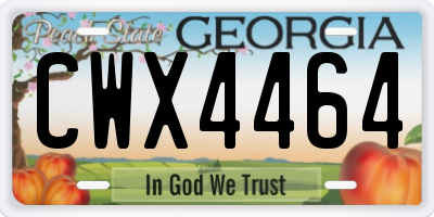 GA license plate CWX4464