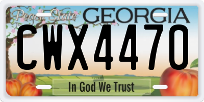GA license plate CWX4470