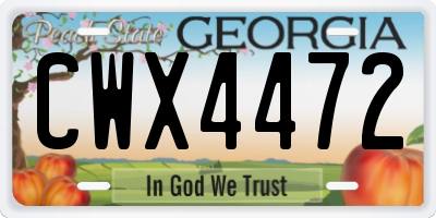 GA license plate CWX4472