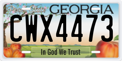 GA license plate CWX4473