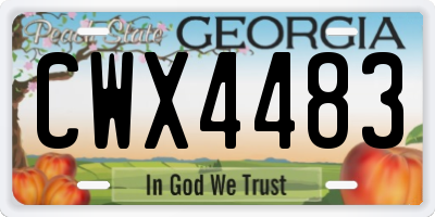 GA license plate CWX4483
