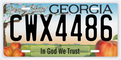 GA license plate CWX4486