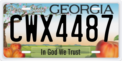 GA license plate CWX4487