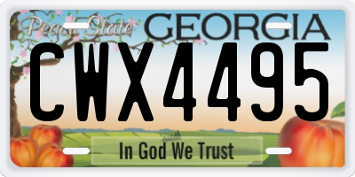GA license plate CWX4495