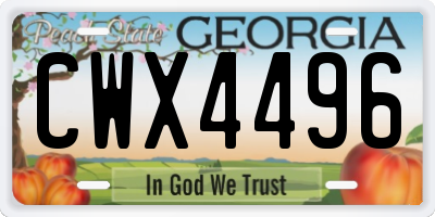 GA license plate CWX4496