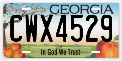 GA license plate CWX4529