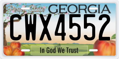 GA license plate CWX4552