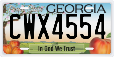 GA license plate CWX4554