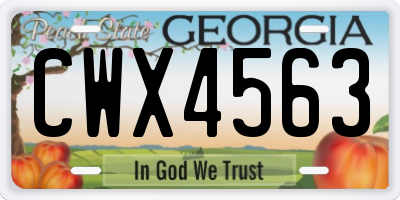 GA license plate CWX4563