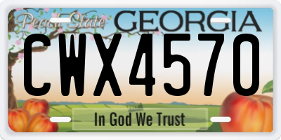 GA license plate CWX4570
