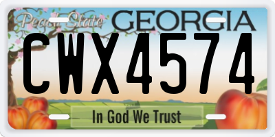 GA license plate CWX4574