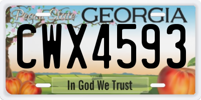 GA license plate CWX4593