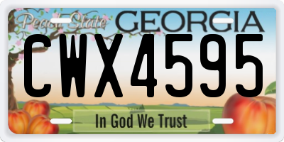 GA license plate CWX4595