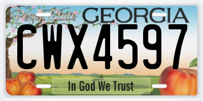 GA license plate CWX4597