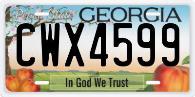 GA license plate CWX4599