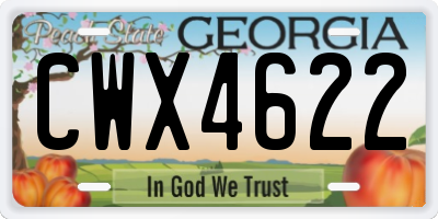 GA license plate CWX4622