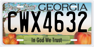 GA license plate CWX4632
