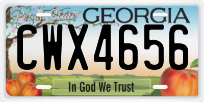 GA license plate CWX4656