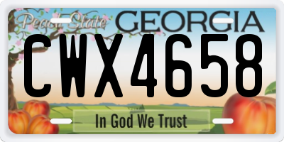 GA license plate CWX4658