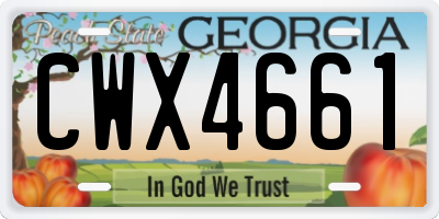 GA license plate CWX4661
