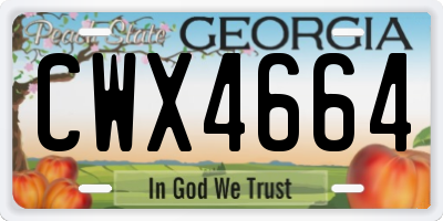GA license plate CWX4664