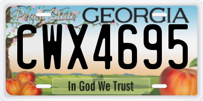 GA license plate CWX4695