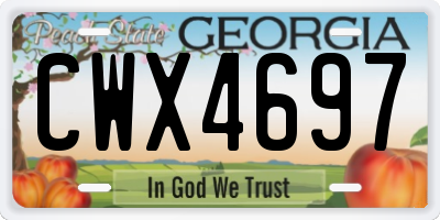 GA license plate CWX4697